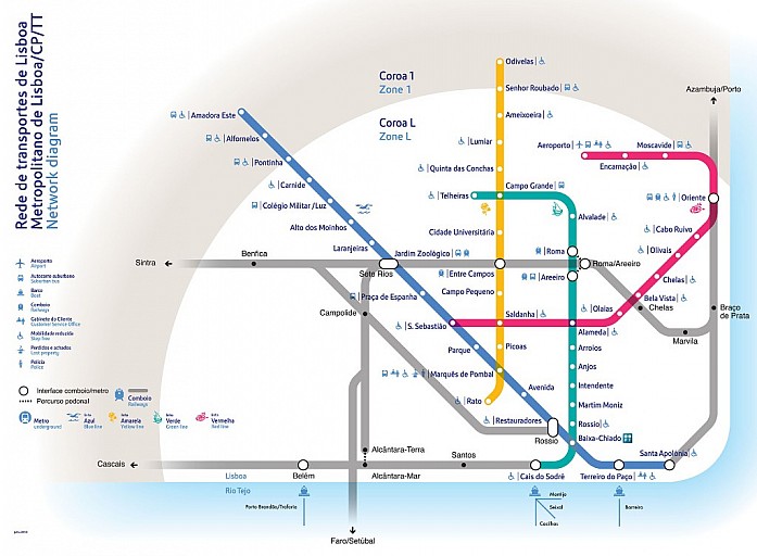 Схема лиссабонского метро